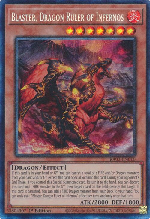 Blaster, Dragon Ruler of Infernos (CR) [RA03-EN010] Prismatic Collector's Rare | Chromatic Games