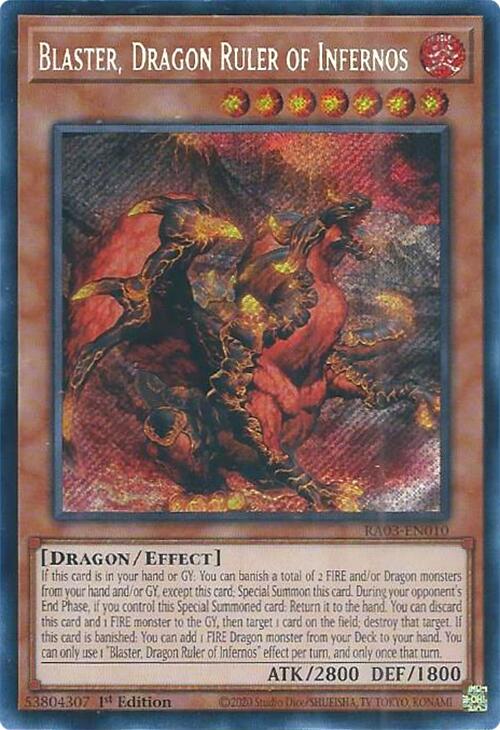 Blaster, Dragon Ruler of Infernos (Secret Rare) [RA03-EN010] Secret Rare | Chromatic Games