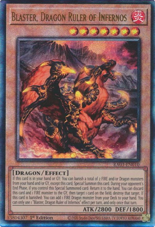 Blaster, Dragon Ruler of Infernos (UTR) [RA03-EN010] Prismatic Ultimate Rare | Chromatic Games