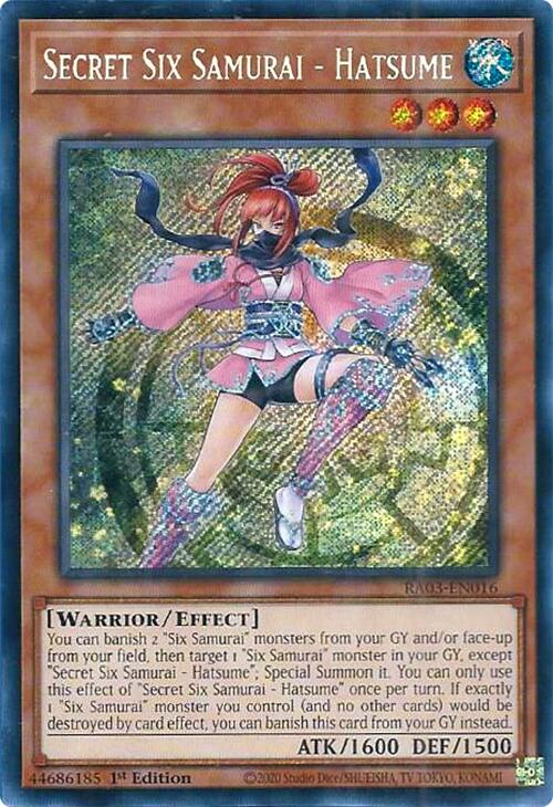 Secret Six Samurai - Hatsume (Secret Rare) [RA03-EN016] Secret Rare | Chromatic Games