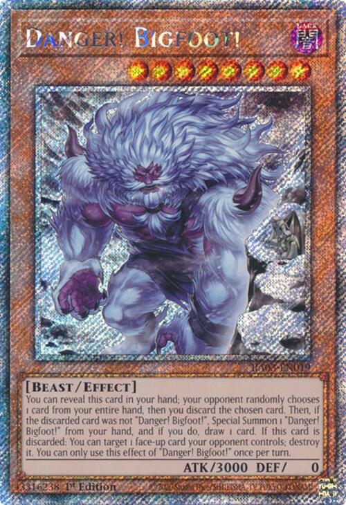 Danger! Bigfoot! (Alternate Art) (Platinum Secret Rare) [RA03-EN019] Platinum Secret Rare | Chromatic Games