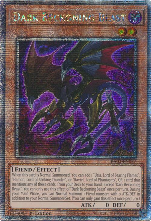 Dark Beckoning Beast (Quarter Century Secret Rare) [RA03-EN027] Quarter Century Secret Rare | Chromatic Games