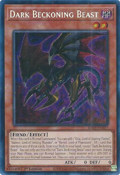 Dark Beckoning Beast (Secret Rare) [RA03-EN027] Secret Rare | Chromatic Games