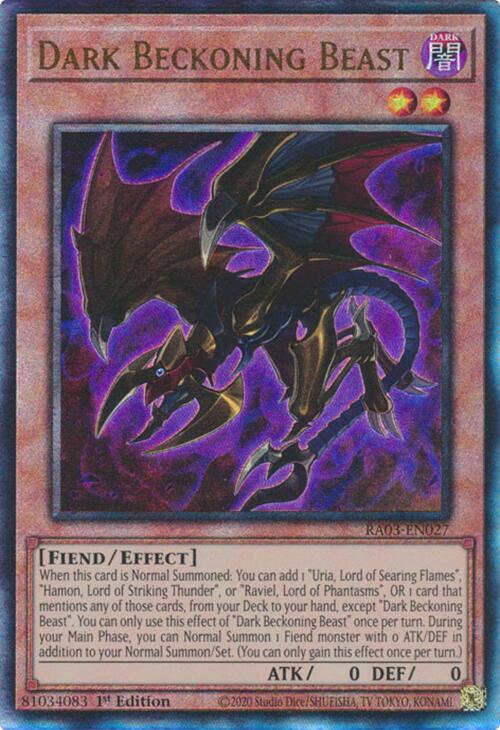 Dark Beckoning Beast (UTR) [RA03-EN027] Prismatic Ultimate Rare | Chromatic Games