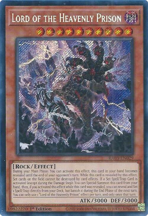 Lord of the Heavenly Prison (Secret Rare) [RA03-EN029] Secret Rare | Chromatic Games