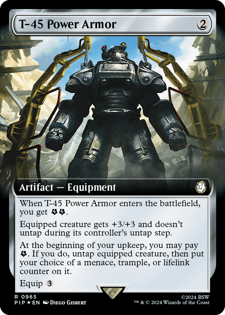 T-45 Power Armor (Extended Art) (Surge Foil) [Fallout] | Chromatic Games
