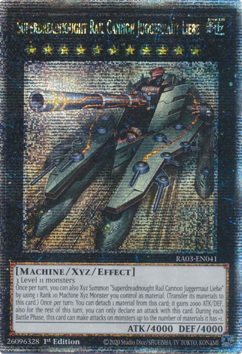 Superdreadnought Rail Cannon Juggernaut Liebe (Quarter Century Secret Rare) [RA03-EN041] Quarter Century Secret Rare | Chromatic Games