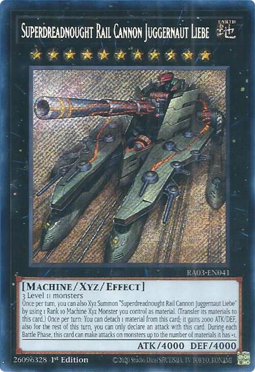 Superdreadnought Rail Cannon Juggernaut Liebe (Secret Rare) [RA03-EN041] Secret Rare | Chromatic Games