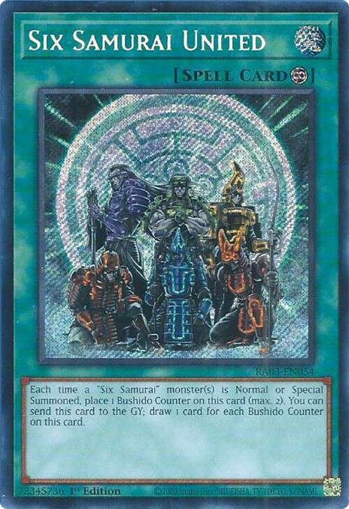 Six Samurai United (Secret Rare) [RA03-EN054] Secret Rare | Chromatic Games