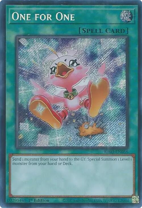 One for One (Alternate Art) (Secret Rare) [RA03-EN056] Secret Rare | Chromatic Games