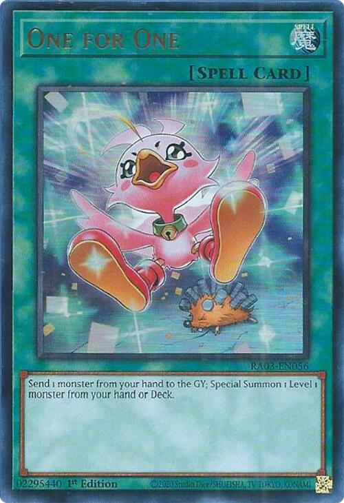 One for One (Alternate Art) (UR) [RA03-EN056] Ultra Rare | Chromatic Games