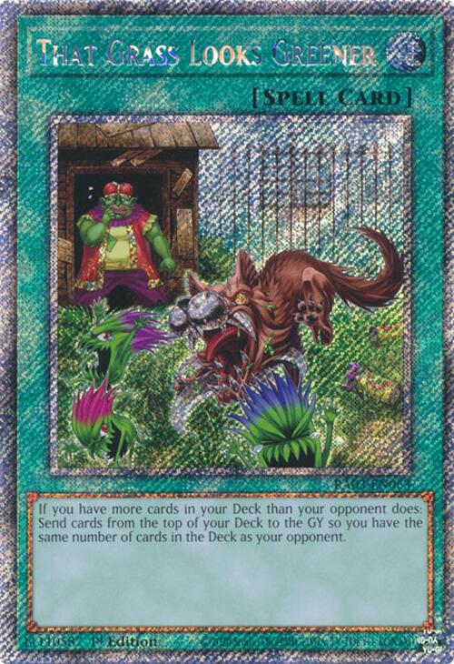 That Grass Looks Greener (Platinum Secret Rare) [RA03-EN063] Platinum Secret Rare | Chromatic Games