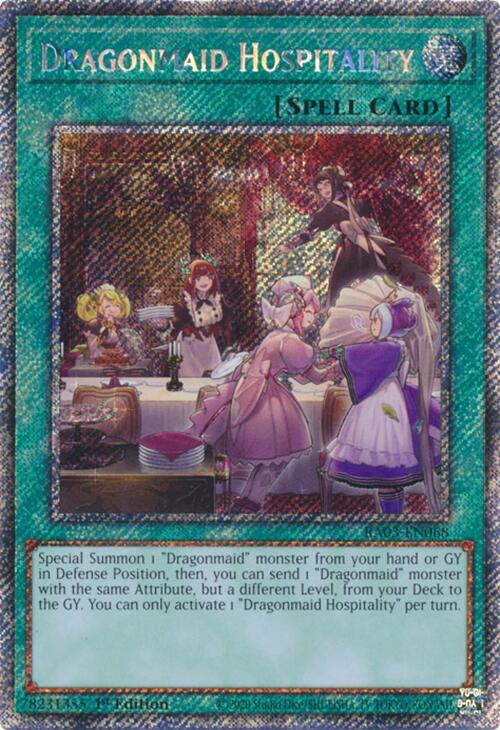 Dragonmaid Hospitality (Platinum Secret Rare) [RA03-EN068] Platinum Secret Rare | Chromatic Games