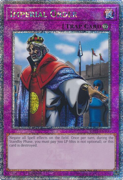 Imperial Order (Quarter Century Secret Rare) [RA03-EN106] Quarter Century Secret Rare | Chromatic Games