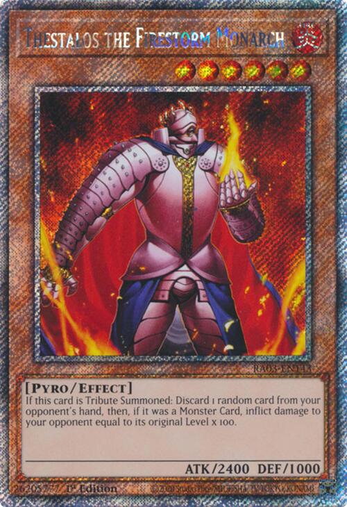 Thestalos the Firestorm Monarch (Platinum Secret Rare) [RA03-EN143] Platinum Secret Rare | Chromatic Games