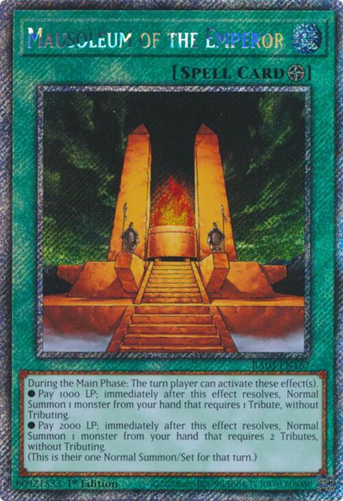 Mausoleum of the Emperor (Platinum Secret Rare) [RA03-EN167] Platinum Secret Rare | Chromatic Games