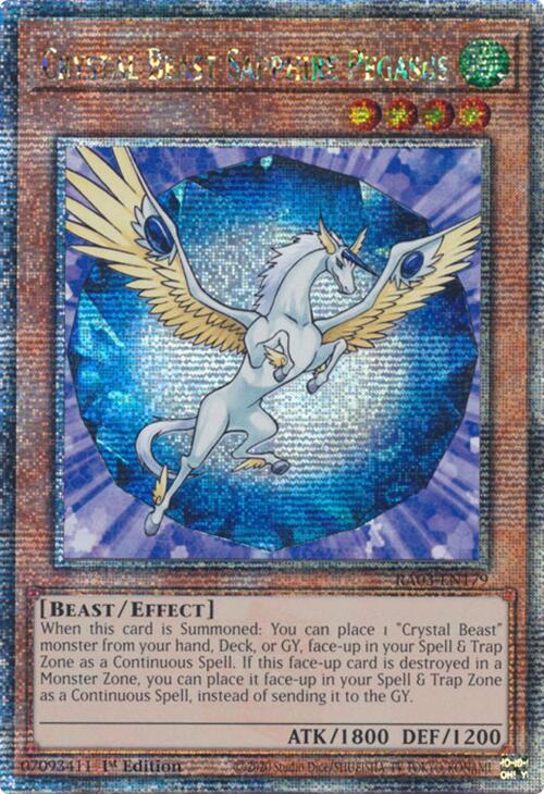 Crystal Beast Sapphire Pegasus (Quarter Century Secret Rare) [RA03-EN179] Quarter Century Secret Rare | Chromatic Games