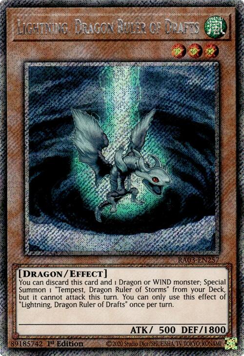 Lightning, Dragon Ruler of Drafts (Platinum Secret Rare) [RA03-EN257] Platinum Secret Rare | Chromatic Games