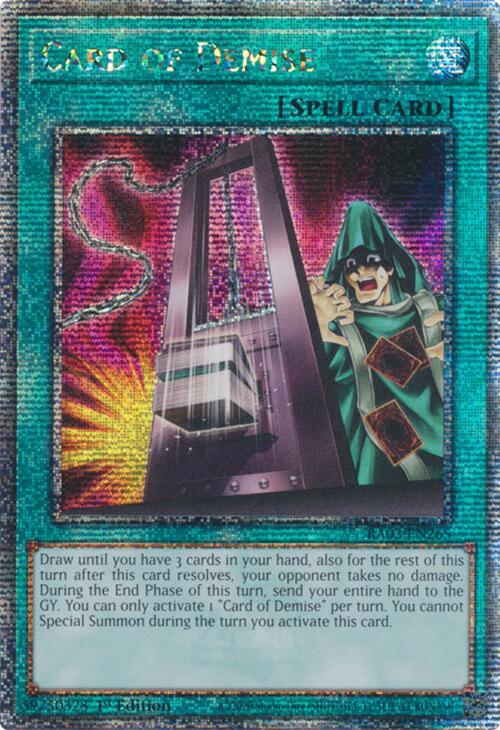 Card of Demise (Quarter Century Secret Rare) [RA03-EN265] Quarter Century Secret Rare | Chromatic Games