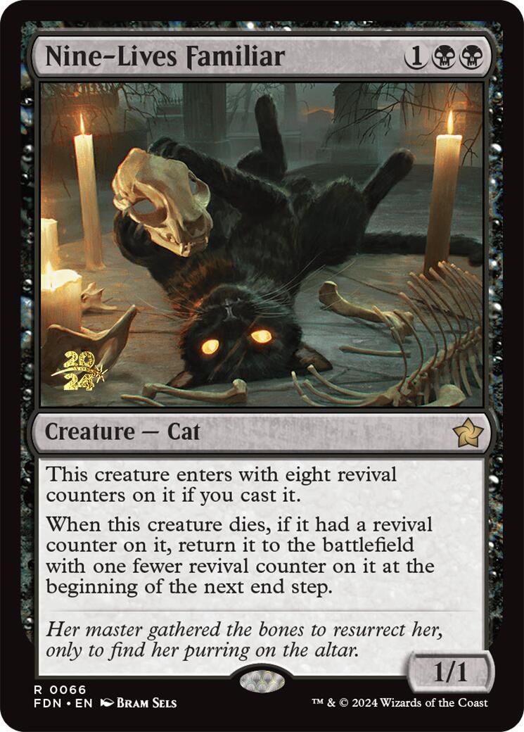 Nine-Lives Familiar [Foundations Prerelease Promos] | Chromatic Games