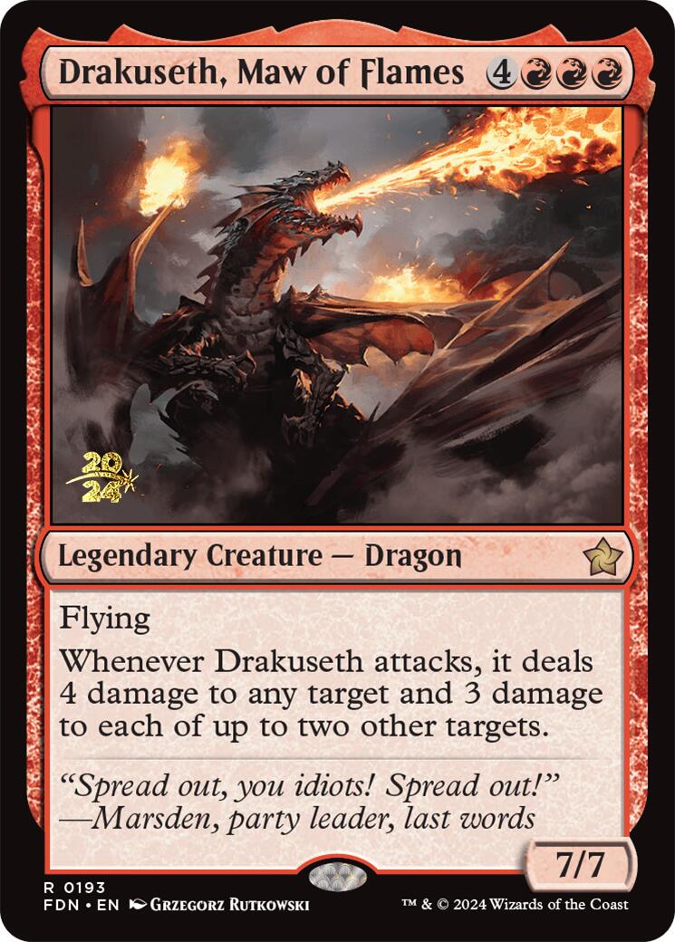 Drakuseth, Maw of Flames [Foundations Prerelease Promos] | Chromatic Games