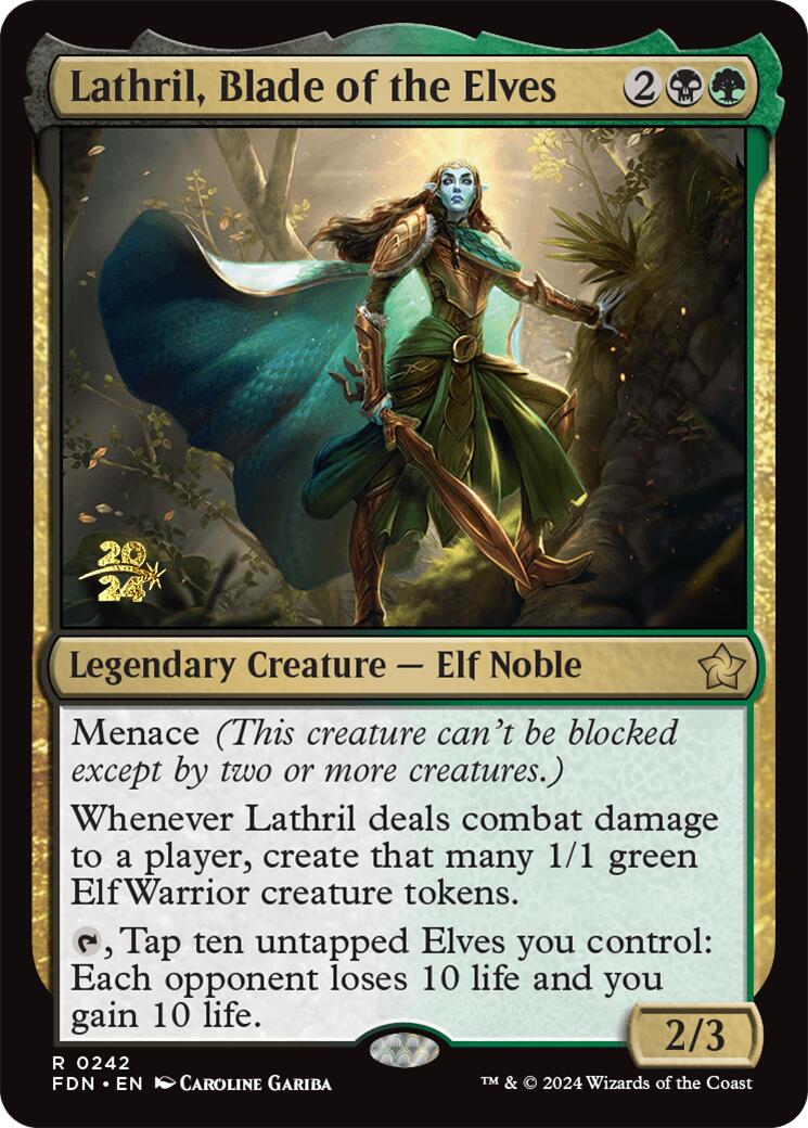 Lathril, Blade of the Elves [Foundations Prerelease Promos] | Chromatic Games