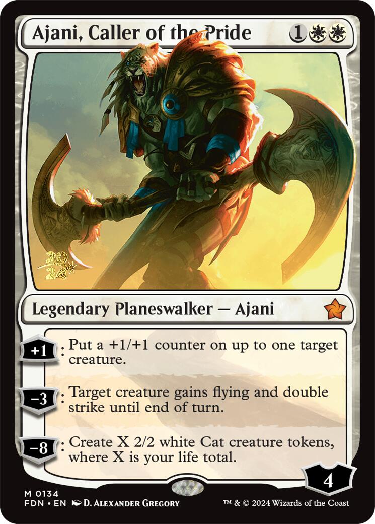 Ajani, Caller of the Pride [Foundations Prerelease Promos] | Chromatic Games