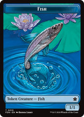 Faerie // Fish Doubled-Sided Token [Foundations Tokens] | Chromatic Games