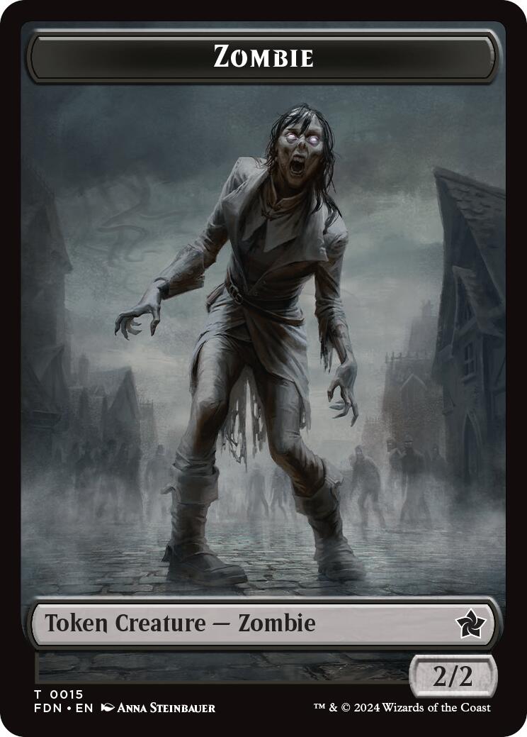 Goblin // Zombie Doubled-Sided Token [Foundations Tokens] | Chromatic Games