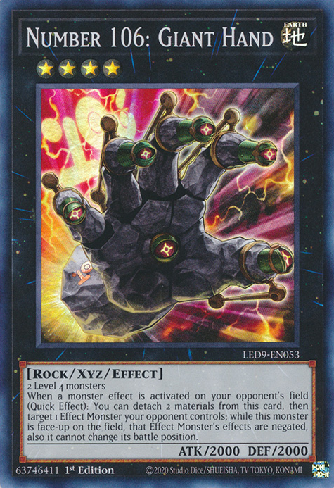 Number 106: Giant Hand [LED9-EN053] Super Rare | Chromatic Games