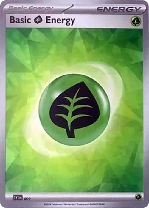 Basic Grass Energy (009) (Cracked Ice Holo) [Scarlet & Violet: Stellar Crown] | Chromatic Games
