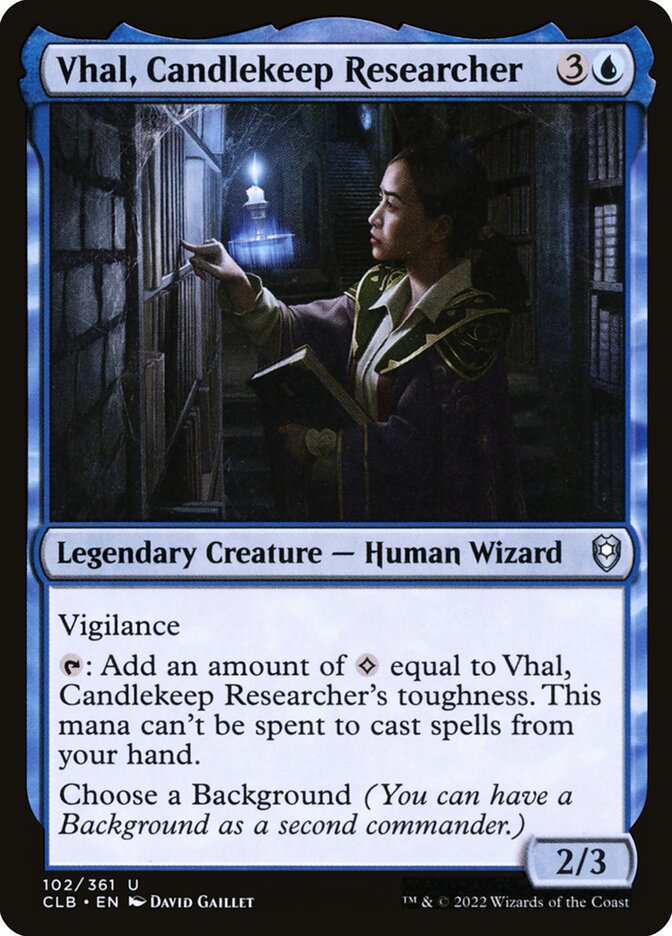Vhal, Candlekeep Researcher 102 (Commander Legends: Battle for Baldur's Gate)  | Chromatic Games