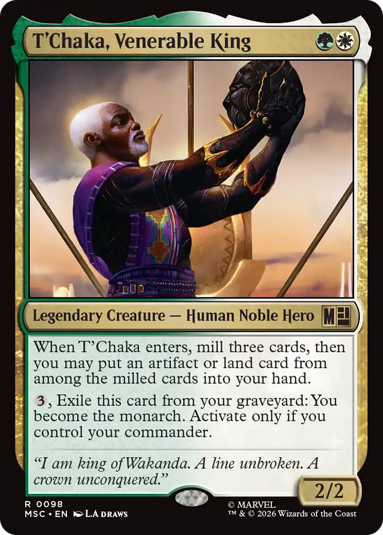 T'Chaka, Venerable King (Surge Foil) [Marvel Super Heroes Commander] | Chromatic Games
