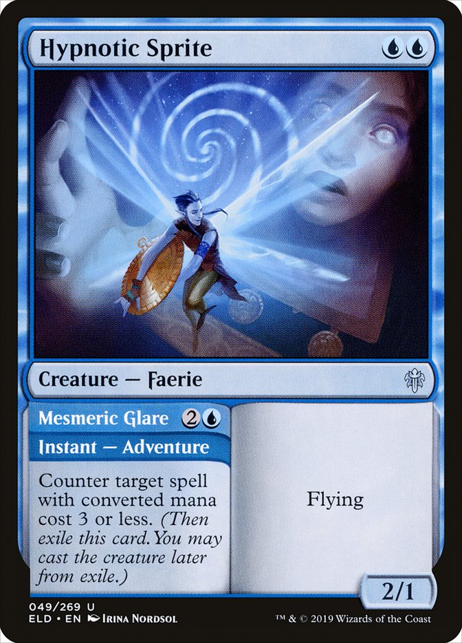 Hypnotic Sprite // Mesmeric Glare 49/269 (Throne of Eldraine)  - Foil | Chromatic Games