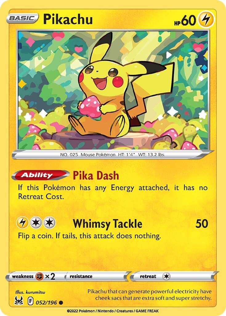 Pikachu (052/196) [Sword & Shield: Lost Origin] | Chromatic Games