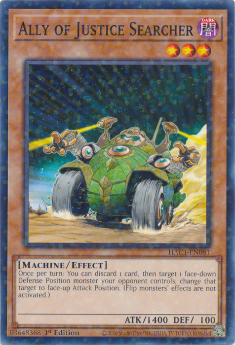 Ally of Justice Searcher (Duel Terminal) [HAC1-EN081] Common | Chromatic Games