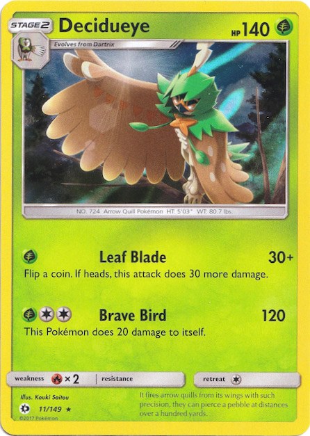 Decidueye (11/149) (Water Web Holo) [Sun & Moon: Base Set] | Chromatic Games