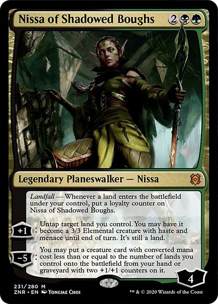 Nissa of Shadowed Boughs 231 (Promo Pack: Zendikar Rising)  | Chromatic Games