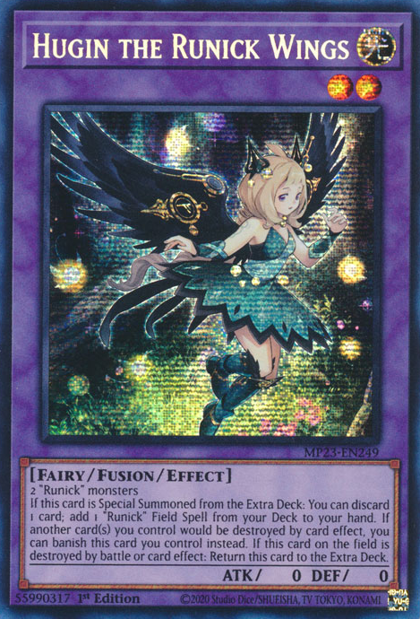 Hugin the Runick Wings [MP23-EN249] Prismatic Secret Rare | Chromatic Games