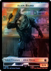 Alien Rhino // Clue (0054) Double-Sided Token (Surge Foil) [Doctor Who Tokens] | Chromatic Games