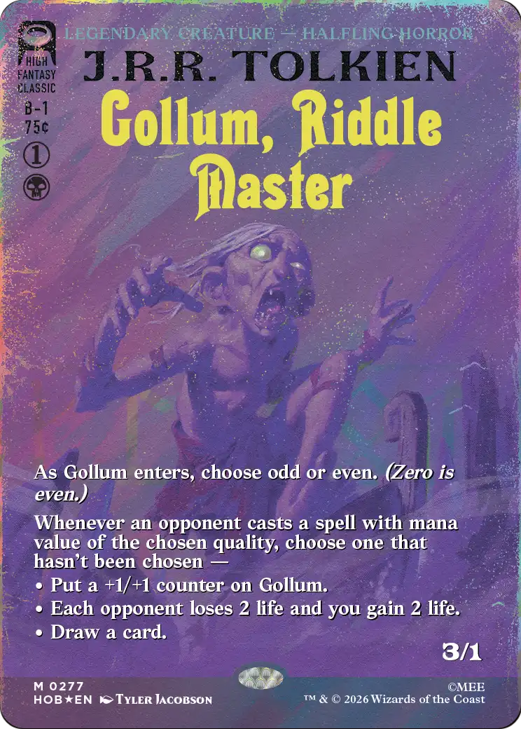 Gollum, Riddle Master (Borderless) (Surge Foil) [The Hobbit] | Chromatic Games