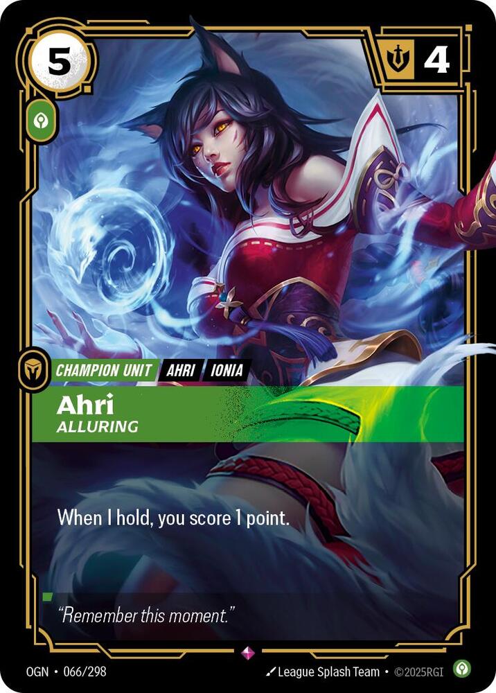 Ahri - Alluring 066/298 (Origins)  - Foil | Chromatic Games