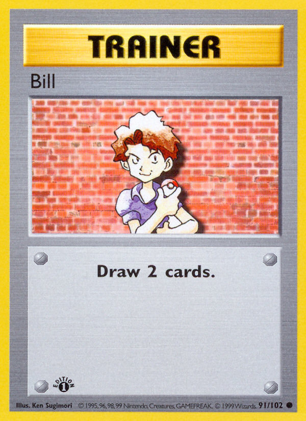 Bill (91/102) (Shadowless) [Base Set 1st Edition] | Chromatic Games