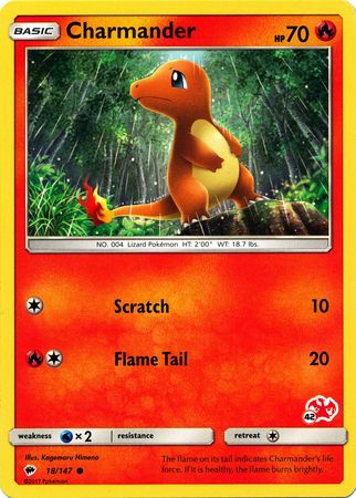 Charmander (18/147) (Charizard Stamp #42) [Battle Academy 2020] | Chromatic Games