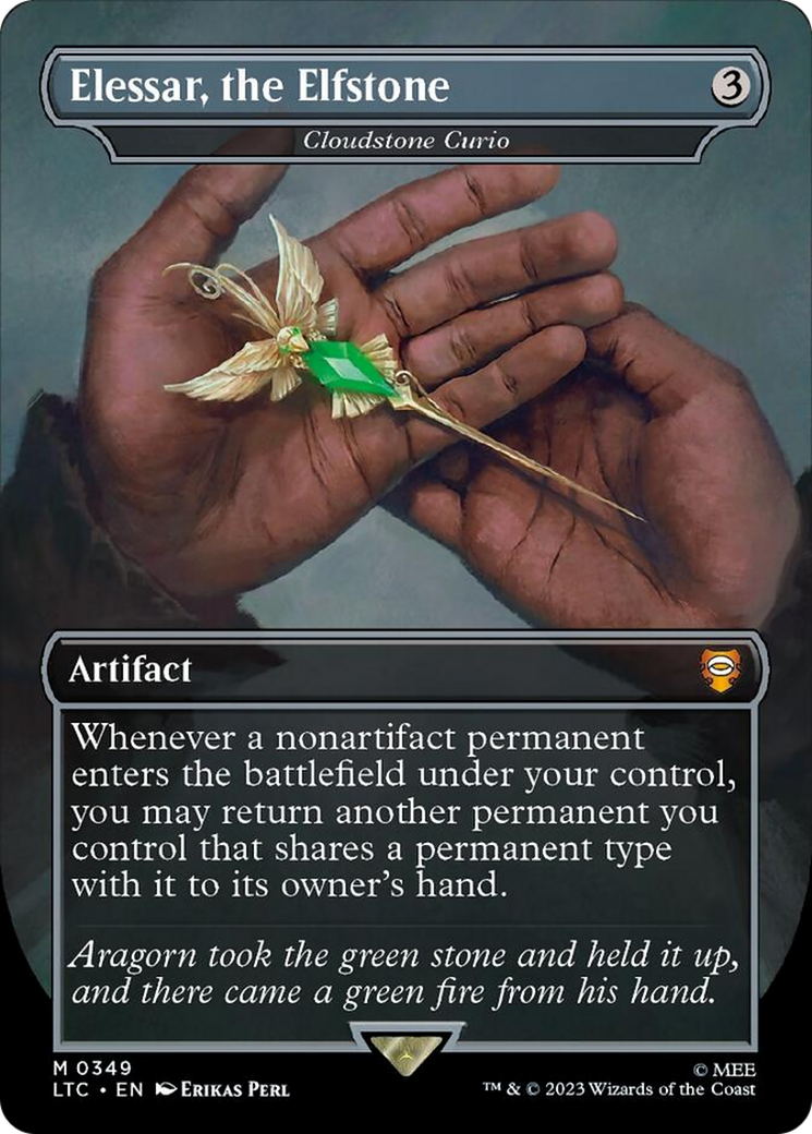 Elessar, the Elfstone - Cloudstone Curio (Borderless) (Surge Foil) [The Lord of the Rings: Tales of Middle-Earth Commander] | Chromatic Games