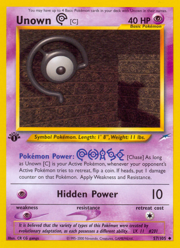 Unown [C] (57/105) [Neo Destiny 1st Edition] | Chromatic Games