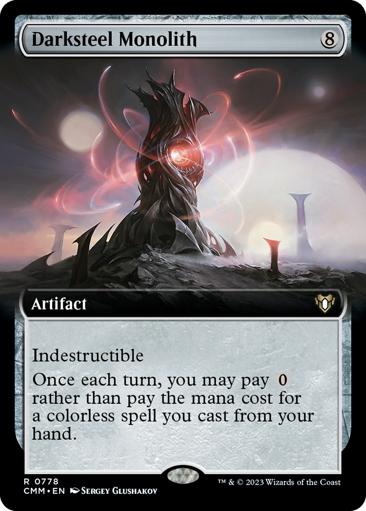 Darksteel Monolith (Extended Art) [Commander Masters] | Chromatic Games