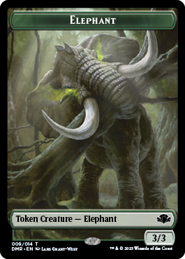 Elephant // Cat (003) Double-Sided Token [Dominaria Remastered Tokens] | Chromatic Games