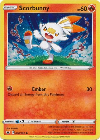 Scorbunny (030/202) (Cosmos Holo) [Sword & Shield: Base Set] | Chromatic Games