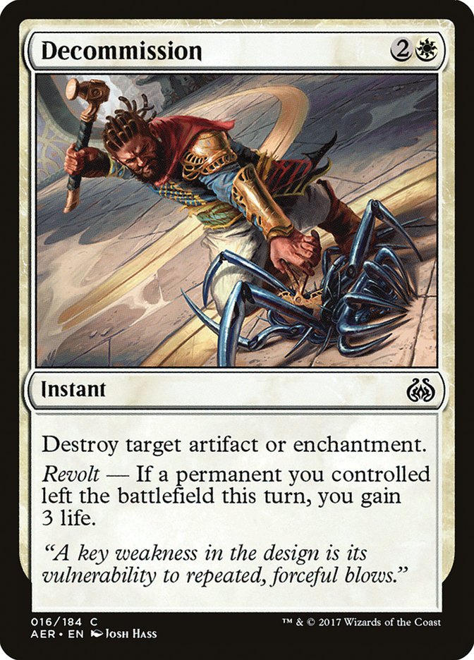 Decommission 16/184 (Aether Revolt)  | Chromatic Games